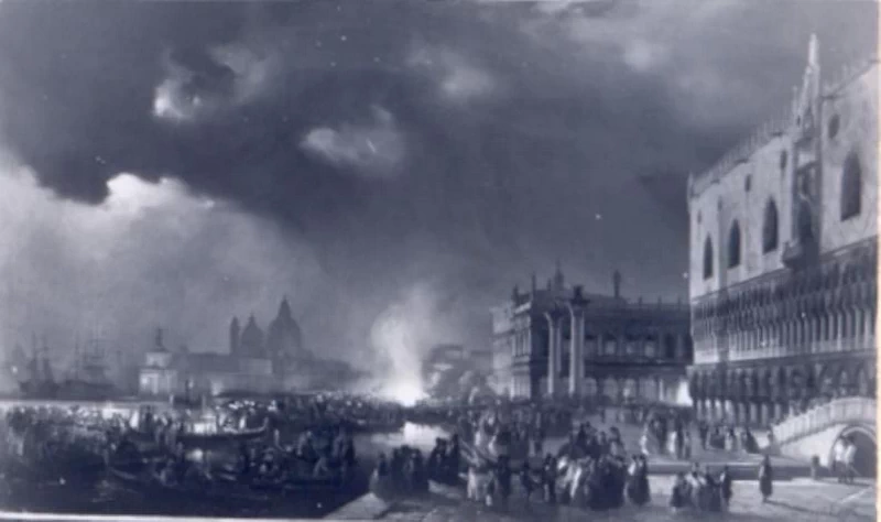 Festa notturna a Venezia in onore degli arciduchi Massimiliano e Carlotta - Museo srorico, Castello di Miramare, Trieste
